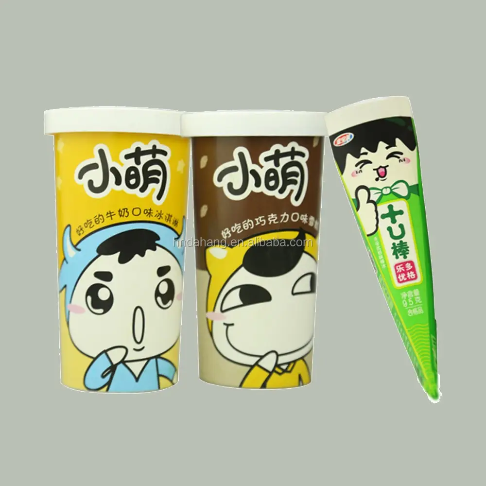 Calippo-tubos ecológicos de diseño personalizado, contenedores de embalaje para helados, venta al por mayor, taza de prensado de cono de papel