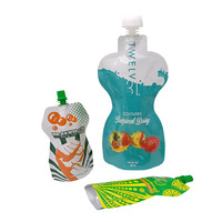 Pochettes souples à bec verseur personnalisées, imprimées en héliogravure, écologiques, biodégradables, en PE, 500 ml, pour jus, rechargeables, marque BNJ