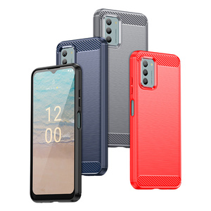 Coque de protection antidérapante pour téléphone Nokia C110/C300/C12 +/C12/C22/G22, coque robuste brossée à dissipation thermique en fibre de carbone TPU - Product Image 2