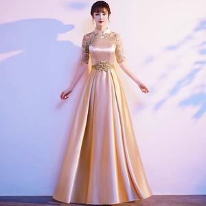 Women's Chinese Style Long Dress For Stage Performance Elegant Red Song Costume With 3D Stereoscopic Patterns - Product Image 3