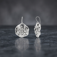 Boucles d'oreilles minimalistes en argent 925 avec crochet en forme de dollar de sable