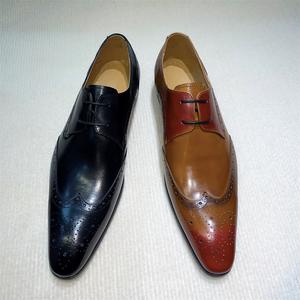 Zapatos Oxford de Cuero Brogue Hechos a Mano para Hombre, Cómodos, Duraderos, Formales de Negocios, con Punta en Pico, para Otoño, Zapatos de Vestir de Lujo para Bodas - Product Image 4