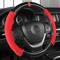 Couvre-volant universel en cuir et fibre de carbone pour BMW 205