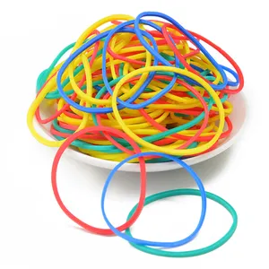 Großhandel Custom Assorted Color Rubber band Synthetische bunte elastische Haar gummibänder zum Binden von Geld Büro Spargel Kinder