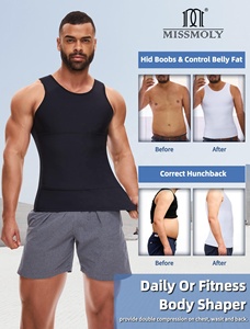 <span class=keywords><strong>เสื้อ</strong></span>กล้ามรัดรูปสองชั้นสำหรับผู้ชาย ช่วยกระชับหน้าท้องและสัดส่วน ลดอาการหย่อนคล้อยของหน้าอก - Product Image 6