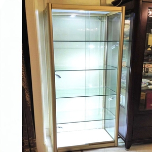 Modern <strong>Customizable</strong> Glass Floating <strong>Shelf</strong> <strong>Unit</strong> with 5 <strong>Shelves</strong> Pre-Assembled for Outdoor Use for &amp; LED Light - Product Image 4