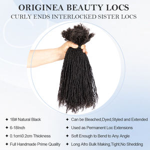 Originea Micro Locs Extensions Menselijk Haar Volledig Handgemaakt In Elkaar Grijpende Permanente Zachte En Strakke Zusterloc Extensions Menselijk Haar - Product Image 2
