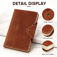 Porte-documents en cuir PU véritable avec logo personnalisé, bloc-notes, emplacements pour cartes, porte-stylo, fermeture à pression, 100 feuilles, pour les affaires