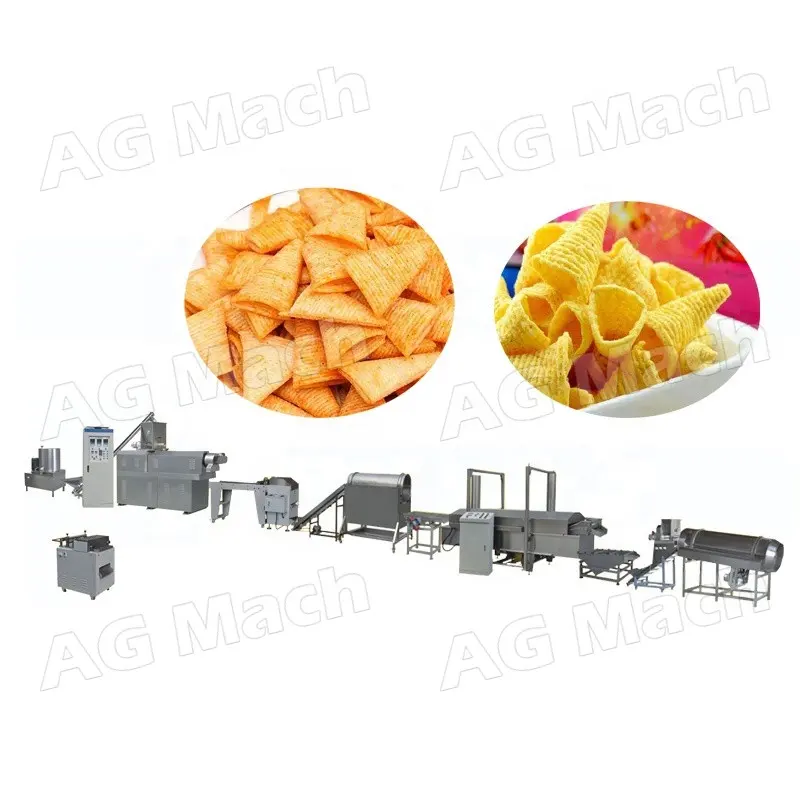 Gebratenes Mehl Corn Bugles Chips Pellets Extruder Braten Snack Food Process Line