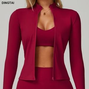 Dingtai <span class=keywords><strong>Veste</strong></span> de <span class=keywords><strong>Sport</strong></span> Haute Élastique pour Femmes, Top de Fitness Respirant, Extensible Quadridirectionnel, Nouveau Design Sexy, <span class=keywords><strong>Taille</strong></span> Plus XL, Haut Solide Personnalisé - Product Image 3