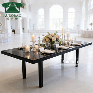 Hotel Hall Bride and Groom Metal Rectangle Banquet <b>Tables</b> and Chairs - Product Image 2