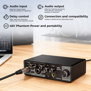 Biner MQ22 Studio <span class=keywords><strong>Audio</strong></span> <span class=keywords><strong>Interface</strong></span> <span class=keywords><strong>2</strong></span> Kanäle Eingänge <span class=keywords><strong>USB</strong></span>-Soundkarte für PC Studio-Aufnahme - Product Image 3