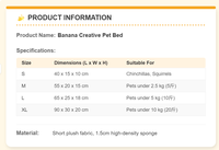 Lit pour animaux de compagnie créatif en forme de banane, en peluche, pour chat, hiver, chaud, dessin animé, nid pour animaux de compagnie, adapté aux chiens et aux chats, sensation de sécurité