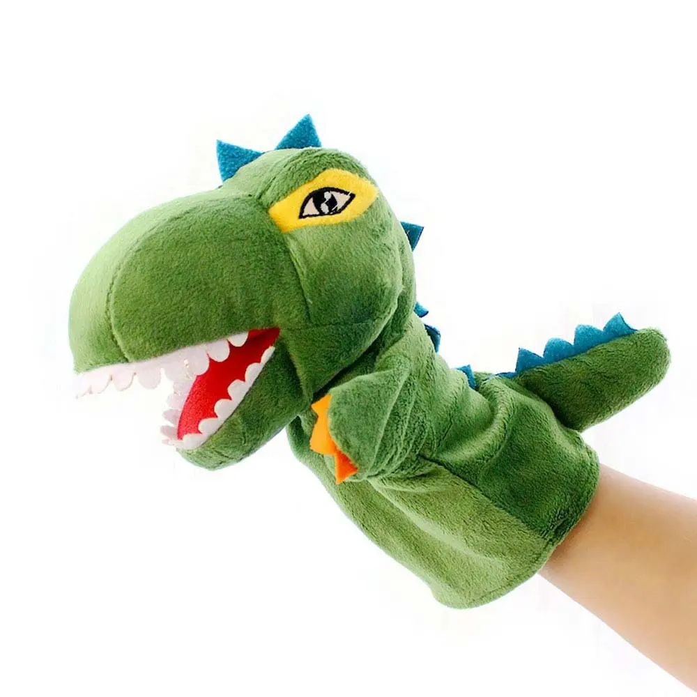 Juguete de peluche personalizado para niños, animales de peluche suaves, dinosaurios, dragón, marionetas de mano para niños, teatro de marionetas