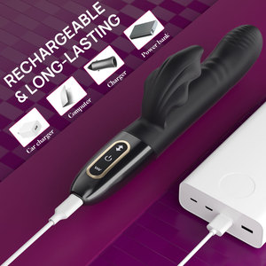 Nouveau design, charge USB, 10 modes, vibromasseur 3 en 1 avec boule roulante pour femmes, vibromasseur en silicone, jouet sexuel - Product Image 5