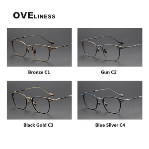Montura de gafas de titanio puro para hombre, novedad de 2024, monturas de gafas cuadradas <span class=keywords><strong>Retro</strong></span> Vintage para mujer, gafas de metal de Corea - Product Image 5