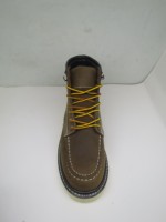 Bottes de travail durables en cuir à tige haute, style rétro, avec embout en acier, antidérapantes, décontractées, pour l'extérieur, pour hommes