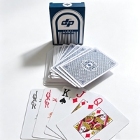 Cartes à jouer en plastique PVC bleu et rouge, personnalisées, imprimées sur mesure, en gros, imperméables, avec boîte, directement de l'usine