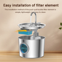 TY09 2,2L USB-Betriebener 304 Edelstahl Katzen-Trinkbrunnen mit Wasserstandsanzeige, Leise Pumpe, OEM Großhandel