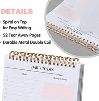 Agenda de regalo personalizada, cuaderno en espiral, cosas que hacer, planificador de tareas, Bloc de notas, lista de tareas diarias sin fecha, Bloc de notas para el trabajo y la escuela