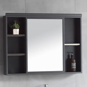 Nuevo y Moderno Mueble de Baño de Aluminio Espacial Engrosado con Espejo Abatible Montado en la Pared, Integrado con Lavabo Cerámico Resistente al Agua - Product Image 3
