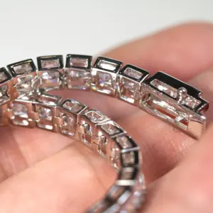 HipHop Jewelry 5mm Square Tennis Bracelet For Women Custom Tennis Chain Micro Set Square Zircon Bracelets