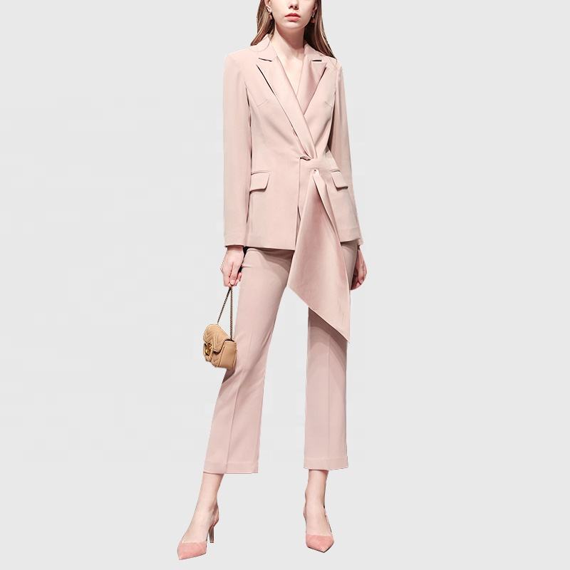 Two Pieces Long Sleeve Women Blazer Pants Suit Formal Ladies Office Suits 