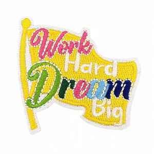 Parche termoadhesivo de moda con bordado de dibujos animados a color y palabras inspiradoras para ropa y bolsos - Product Image 5