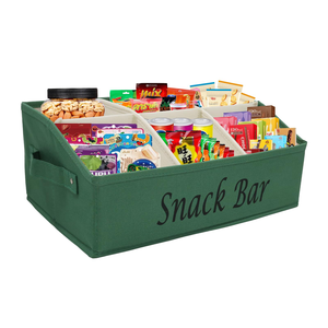 Panier de rangement personnalisé pour collations, panier de rangement pour bonbons avec 6 compartiments séparés en tissu - Product Image 1