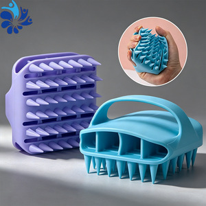 แปรงแชมพูซิลิโคน เครื่องมือนวดหนังศีรษะ กำจัดรังแคอย่างอ่อนโยน สำหรับใช้ในร้านเสริมสวย - Product Image 3