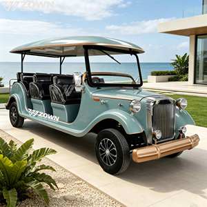Voiture de tourisme électrique rétro classique, personnalisable avec logo, pour parcs à thème, stations touristiques et services de visites. - Product Image 1