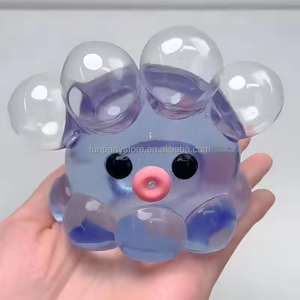 Juguete antiestrés de pulpo de goma transparente, juguete relajante para manos, juego de burbujas casero para niños y adultos, juguete para apretar - Product Image 3