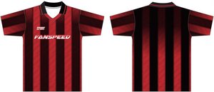 Authentic Custom Diagonal Gradient Details Red and Black Vertical Striped Player Version <strong>Football</strong> Jersey Soccer Wear - Product Image 2