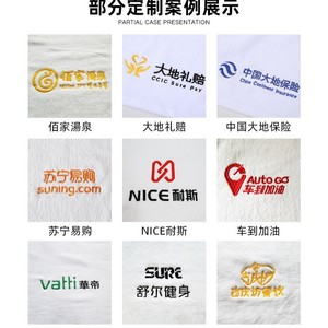 Serviette carrée blanche en pur coton pour l'aviation, 50g 80g, absorbante, sans peluches, pour essuyer les tables, chiffons de nettoyage, logo personnalisable - Product Image 5