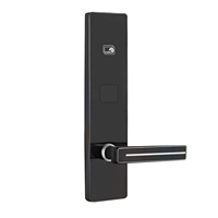 Serrure de porte d'hôtel avec logiciel de gestion, déverrouillage par carte, système électronique de sécurité intelligent, serrure d'hôtel intégrale noire intelligente avec clé
