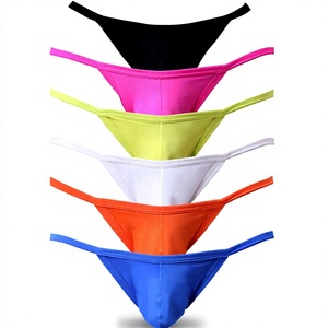 Culotte string homme taille basse sans couture en nylon et élasthanne, finition brillante, légère, pour usage quotidien - Product Image 4