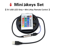 Bande lumineuse Led multicolore avec télécommande, étanche, pour l'arrière de la télévision, rvb, 24 touches, 5v, Smd 5050