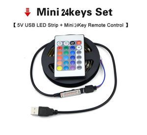 5m 24 Tasti di Telecomando di Rgb Alimentato Via Usb 5v <span class=keywords><strong>Smd</strong></span> 5050 Flessibile Impermeabile <span class=keywords><strong>Tv</strong></span> Posteriore Ha Condotto La Luce di Striscia - Product Image 2
