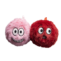 Ballon rebondissant gonflable en PVC pelucheux, léger, avec visage de dessin animé, doux et duveteux, jouet anti-stress à presser, ballon pare-chocs pour enfants