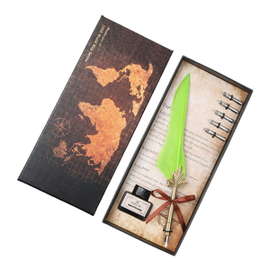 Cheap <b>Quill</b> <b>Pen</b> Gift Set for Gift Away Feather Colorful Fountain <b>Pen</b> Set - Product Image 5