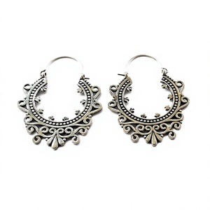Fashion 2021 Hot Sale Brass Metal with <b>Silver</b> Plated Hoop Earring for Women - Product Image 1