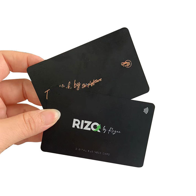 Custom Logo 13.56 Mhz Rfid Smart Digital PVC Matte Black Hologram NFC Business Card