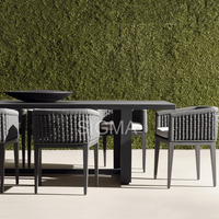 Table de pique-nique et bancs de jardin en aluminium Chaise de patio Table et chaises de salle à manger modernes