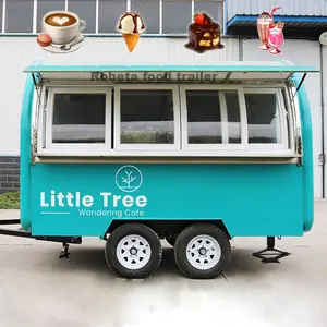 Mini Food Truck Koffie Trailer Snelle Ontbijt Eten Karren Mobiele Keuken Trailer Gebruikt Bbq Voedsel Trailer