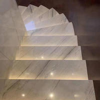 Marches d'escalier en marbre naturel personnalisées - Design moderne pour hôtels et villas, escaliers en spirale, garantie durable de 3 ans