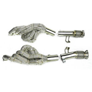 Nouveau collecteur d'échappement en acier inoxydable haute performance pour Audi R8 V10, avec catalyseur ou sans catalyseur, et bouclier thermique - Product Image 1