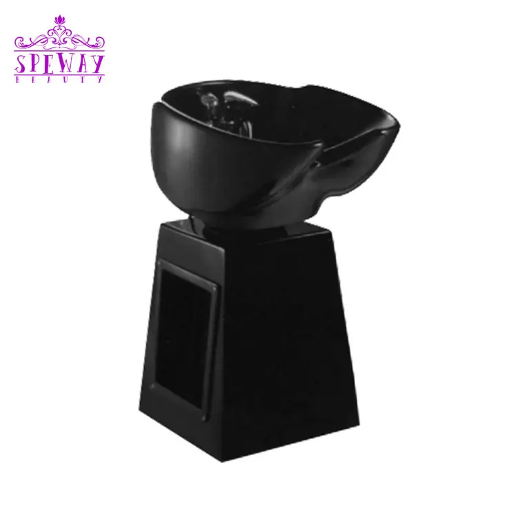 Eenvoudige Zwarte Glasvezel Draagbare Haar Wassen Wastafels Salon Shampoo Bowls Op Verkoop