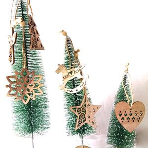 Lot de 6 décorations de Noël en bois, style scandinave : flocon de neige, cheval à bascule, ange et étoile, pour arbres de Noël, livraison directe - Product Image 4