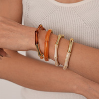 Bracelet en bambou multicolore de style caramel, best-seller transfrontalier, accessoire tendance et haut de gamme