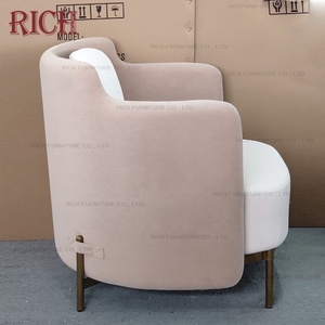 Muebles <span class=keywords><strong>para</strong></span> el hogar moderno ocio Silla de acero de latón piernas tejido tapizado cinta sillón - Product Image 4